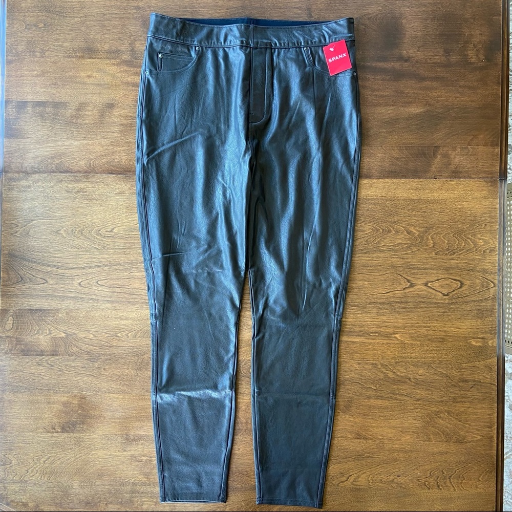 Spanx Leather Like Skinny Ankle Pant XL Black NEW